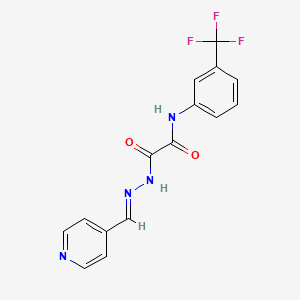 molecular formula C15H11F3N4O2 B7684102 N'-[(E)-pyridin-4-ylmethylideneamino]-N-[3-(trifluoromethyl)phenyl]oxamide 