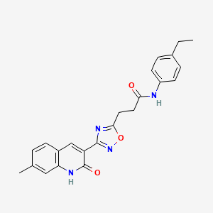 N-(4-ethylphenyl)-3-(3-(2-hydroxy-7-methylquinolin-3-yl)-1,2,4-oxadiazol-5-yl)propanamide