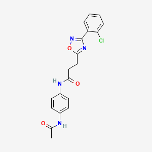 molecular formula C19H17ClN4O3 B7684133 N-(4-acetamidophenyl)-3-[3-(2-chlorophenyl)-1,2,4-oxadiazol-5-yl]propanamide 