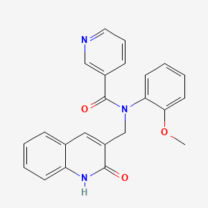 molecular formula C23H19N3O3 B7684144 N-((2-hydroxyquinolin-3-yl)methyl)-N-(2-methoxyphenyl)nicotinamide 