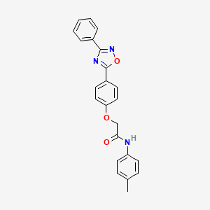 molecular formula C23H19N3O3 B7684157 N-(4-methylphenyl)-2-[4-(3-phenyl-1,2,4-oxadiazol-5-yl)phenoxy]acetamide 