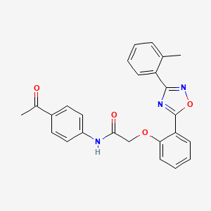 molecular formula C25H21N3O4 B7684173 N-(4-acetylphenyl)-2-{2-[3-(2-methylphenyl)-1,2,4-oxadiazol-5-yl]phenoxy}acetamide 