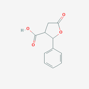 molecular formula C11H10O4 B076842 5-Oxo-2-phenyloxolane-3-carboxylic acid CAS No. 13389-88-3