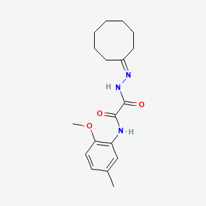 molecular formula C18H25N3O3 B7684207 N'-(cyclooctylideneamino)-N-(2-methoxy-5-methylphenyl)oxamide 