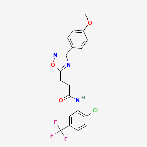 molecular formula C19H15ClF3N3O3 B7684470 N-[2-chloro-5-(trifluoromethyl)phenyl]-3-[3-(4-methoxyphenyl)-1,2,4-oxadiazol-5-yl]propanamide 