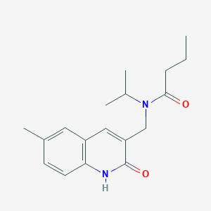 molecular formula C18H24N2O2 B7684739 N-((2-hydroxy-6-methylquinolin-3-yl)methyl)-N-isopropylbutyramide 