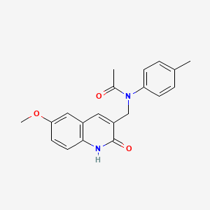 molecular formula C20H20N2O3 B7684845 N-((2-hydroxy-6-methoxyquinolin-3-yl)methyl)-N-(p-tolyl)acetamide 