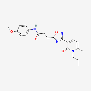 molecular formula C21H24N4O4 B7685056 N-(4-methoxyphenyl)-3-[3-(6-methyl-2-oxo-1-propyl-1,2-dihydropyridin-3-yl)-1,2,4-oxadiazol-5-yl]propanamide 