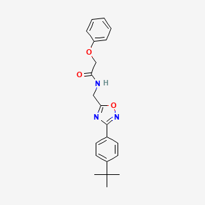molecular formula C21H23N3O3 B7685206 N-[[3-(4-tert-butylphenyl)-1,2,4-oxadiazol-5-yl]methyl]-2-phenoxyacetamide 