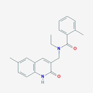 molecular formula C21H22N2O2 B7685279 N-ethyl-N-((2-hydroxy-6-methylquinolin-3-yl)methyl)-2-methylbenzamide 