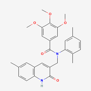 molecular formula C29H30N2O5 B7685454 N-(2,5-dimethylphenyl)-N-((2-hydroxy-6-methylquinolin-3-yl)methyl)-3,4,5-trimethoxybenzamide 