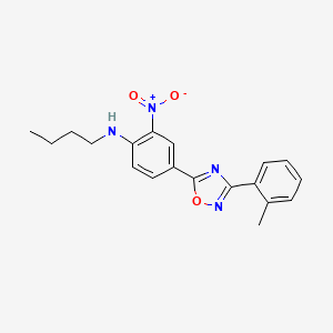 molecular formula C19H20N4O3 B7685471 N-butyl-4-[3-(2-methylphenyl)-1,2,4-oxadiazol-5-yl]-2-nitroaniline 