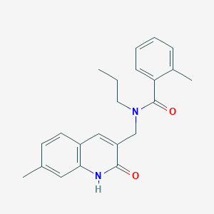 molecular formula C22H24N2O2 B7685475 N-((2-hydroxy-7-methylquinolin-3-yl)methyl)-2-methyl-N-propylbenzamide 