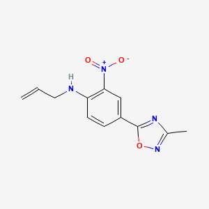 molecular formula C12H12N4O3 B7685479 N-allyl-4-(3-methyl-1,2,4-oxadiazol-5-yl)-2-nitroaniline 