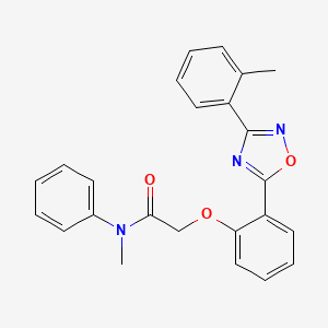 molecular formula C24H21N3O3 B7685483 N-methyl-2-{2-[3-(2-methylphenyl)-1,2,4-oxadiazol-5-yl]phenoxy}-N-phenylacetamide 