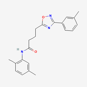 molecular formula C21H23N3O2 B7685521 N-(2,5-dimethylphenyl)-4-[3-(3-methylphenyl)-1,2,4-oxadiazol-5-yl]butanamide 
