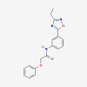 molecular formula C18H17N3O3 B7685589 N-[3-(3-ethyl-1,2,4-oxadiazol-5-yl)phenyl]-2-phenoxyacetamide 