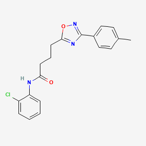 molecular formula C19H18ClN3O2 B7685650 N-(2-chlorophenyl)-4-[3-(4-methylphenyl)-1,2,4-oxadiazol-5-yl]butanamide 