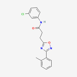 molecular formula C18H16ClN3O2 B7685745 N-(3-chlorophenyl)-3-[3-(2-methylphenyl)-1,2,4-oxadiazol-5-yl]propanamide 