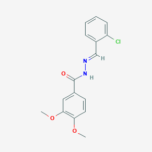 molecular formula C16H15ClN2O3 B7685819 N-[(E)-(2-chlorophenyl)methylideneamino]-3,4-dimethoxybenzamide 