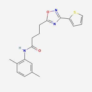 molecular formula C18H19N3O2S B7685859 N-(2,5-Dimethylphenyl)-4-[3-(thiophen-2-YL)-1,2,4-oxadiazol-5-YL]butanamide 