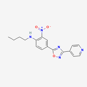 molecular formula C17H17N5O3 B7685979 N-Butyl-2-nitro-4-[3-(pyridin-4-YL)-1,2,4-oxadiazol-5-YL]aniline 