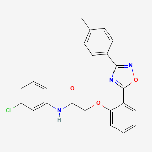 molecular formula C23H18ClN3O3 B7686016 N-(3-chlorophenyl)-2-{2-[3-(4-methylphenyl)-1,2,4-oxadiazol-5-yl]phenoxy}acetamide 