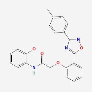 molecular formula C24H21N3O4 B7686032 N-(2-methoxyphenyl)-2-{2-[3-(4-methylphenyl)-1,2,4-oxadiazol-5-yl]phenoxy}acetamide 