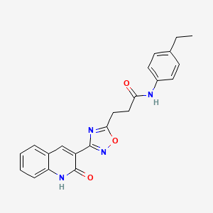 molecular formula C22H20N4O3 B7686059 N-(4-ethylphenyl)-3-[3-(2-hydroxyquinolin-3-yl)-1,2,4-oxadiazol-5-yl]propanamide 