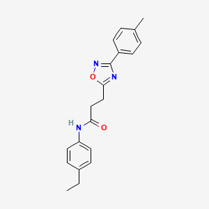 molecular formula C20H21N3O2 B7686130 N-(4-ethylphenyl)-3-[3-(4-methylphenyl)-1,2,4-oxadiazol-5-yl]propanamide 