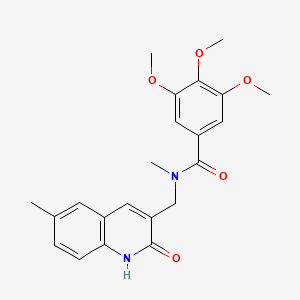 molecular formula C22H24N2O5 B7686137 N-((2-hydroxy-6-methylquinolin-3-yl)methyl)-3,4,5-trimethoxy-N-methylbenzamide 