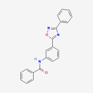 molecular formula C21H15N3O2 B7686222 N-[3-(3-phenyl-1,2,4-oxadiazol-5-yl)phenyl]benzamide 