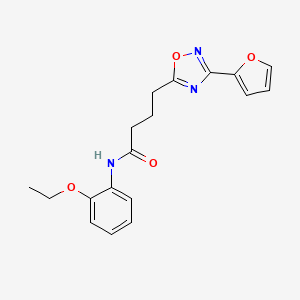 molecular formula C18H19N3O4 B7686224 N-(2-ethoxyphenyl)-4-[3-(furan-2-yl)-1,2,4-oxadiazol-5-yl]butanamide 