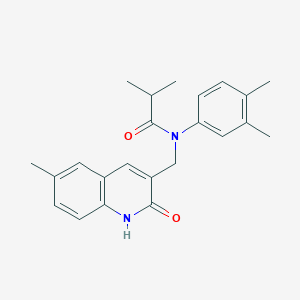 molecular formula C23H26N2O2 B7686314 N-(3,4-dimethylphenyl)-N-((2-hydroxy-6-methylquinolin-3-yl)methyl)isobutyramide 