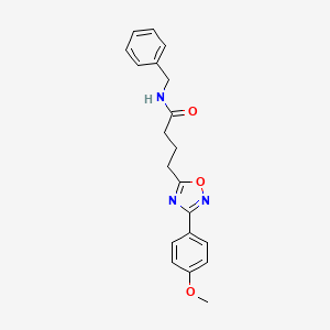 molecular formula C20H21N3O3 B7686327 N-benzyl-4-[3-(4-methoxyphenyl)-1,2,4-oxadiazol-5-yl]butanamide 