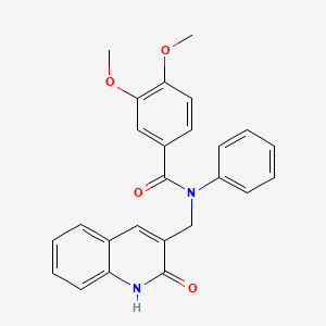 molecular formula C25H22N2O4 B7686359 N-((2-hydroxyquinolin-3-yl)methyl)-3,4-dimethoxy-N-phenylbenzamide 
