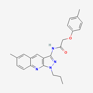 molecular formula C23H24N4O2 B7686376 2-(4-methylphenoxy)-N-(6-methyl-1-propylpyrazolo[3,4-b]quinolin-3-yl)acetamide 