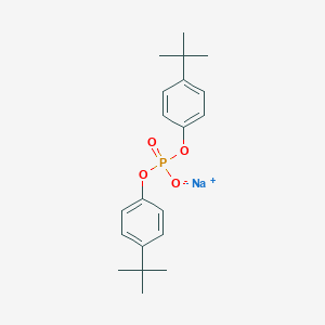 molecular formula C20H26NaO4P B076864 Phenol, 4-(1,1-dimethylethyl)-, hydrogen phosphate, sodium salt CAS No. 10491-31-3