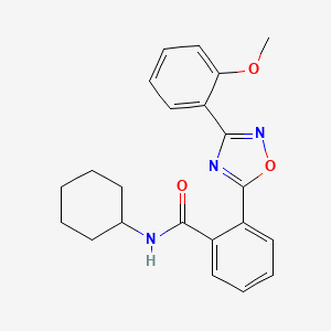 molecular formula C22H23N3O3 B7686582 N-cyclohexyl-2-[3-(2-methoxyphenyl)-1,2,4-oxadiazol-5-yl]benzamide 