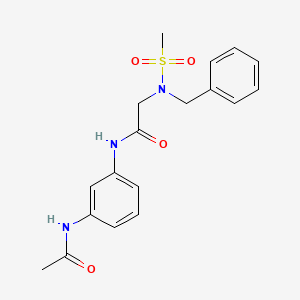 molecular formula C18H21N3O4S B7686689 N-(3-acetamidophenyl)-2-[benzyl(methylsulfonyl)amino]acetamide 