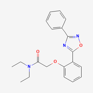 molecular formula C20H21N3O3 B7686766 N,N-diethyl-2-[2-(3-phenyl-1,2,4-oxadiazol-5-yl)phenoxy]acetamide 