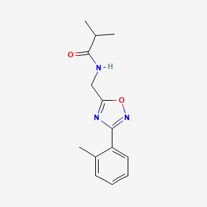molecular formula C14H17N3O2 B7686800 2-methyl-N-[[3-(2-methylphenyl)-1,2,4-oxadiazol-5-yl]methyl]propanamide 