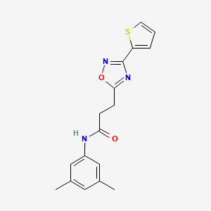 molecular formula C17H17N3O2S B7686925 N-(3,5-Dimethylphenyl)-3-[3-(thiophen-2-YL)-1,2,4-oxadiazol-5-YL]propanamide 