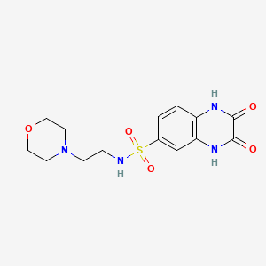 molecular formula C14H18N4O5S B7686953 N-[2-(morpholin-4-yl)ethyl]-2,3-dioxo-1,2,3,4-tetrahydroquinoxaline-6-sulfonamide 