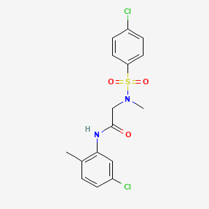 molecular formula C16H16Cl2N2O3S B7686984 N-(5-chloro-2-methylphenyl)-2-(N-methyl-4-chlorobenzenesulfonamido)acetamide 