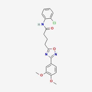 molecular formula C20H20ClN3O4 B7687043 N-(2-chlorophenyl)-4-[3-(3,4-dimethoxyphenyl)-1,2,4-oxadiazol-5-yl]butanamide 