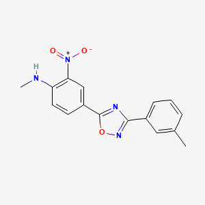 molecular formula C16H14N4O3 B7687089 N-methyl-4-[3-(3-methylphenyl)-1,2,4-oxadiazol-5-yl]-2-nitroaniline 