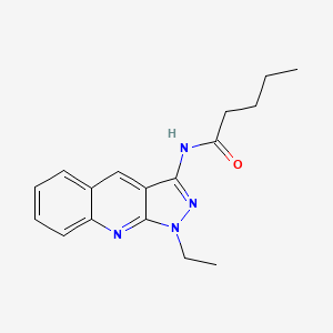 molecular formula C17H20N4O B7687147 N-(1-ethylpyrazolo[3,4-b]quinolin-3-yl)pentanamide 