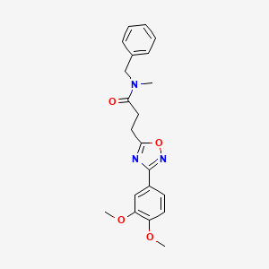 molecular formula C21H23N3O4 B7687185 N-benzyl-3-[3-(3,4-dimethoxyphenyl)-1,2,4-oxadiazol-5-yl]-N-methylpropanamide 
