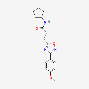 molecular formula C17H21N3O3 B7687234 N-cyclopentyl-3-[3-(4-methoxyphenyl)-1,2,4-oxadiazol-5-yl]propanamide CAS No. 688759-46-8